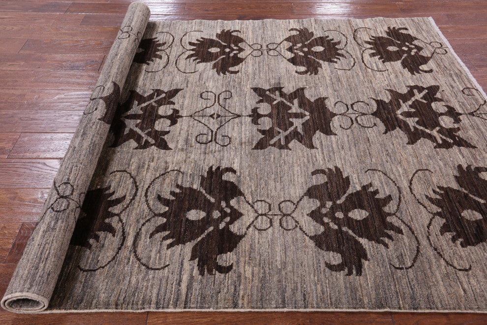 4' 10" X 6' 5" Persian Gabbeh Hand Knotted Wool Rug Q8496