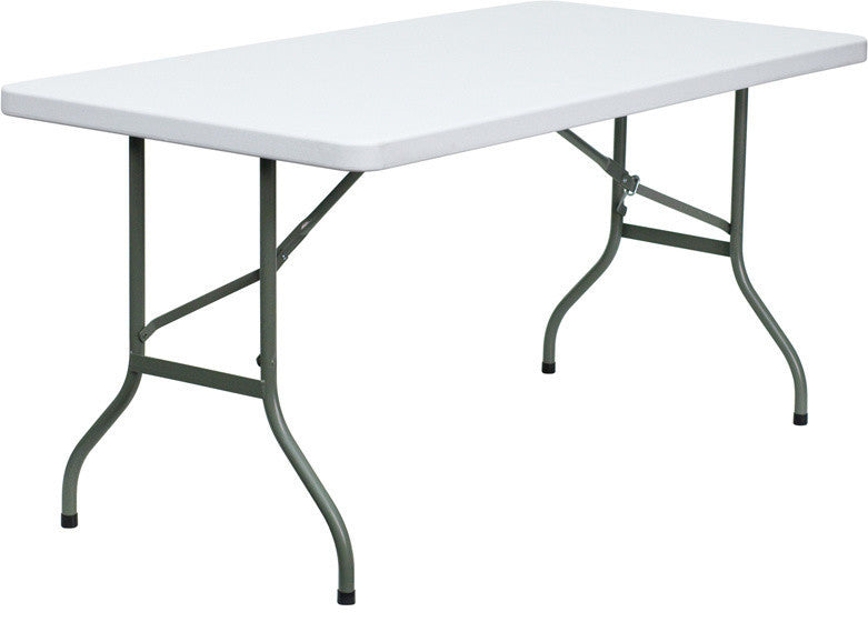 30''x 60'' Granite White Plastic Folding Table