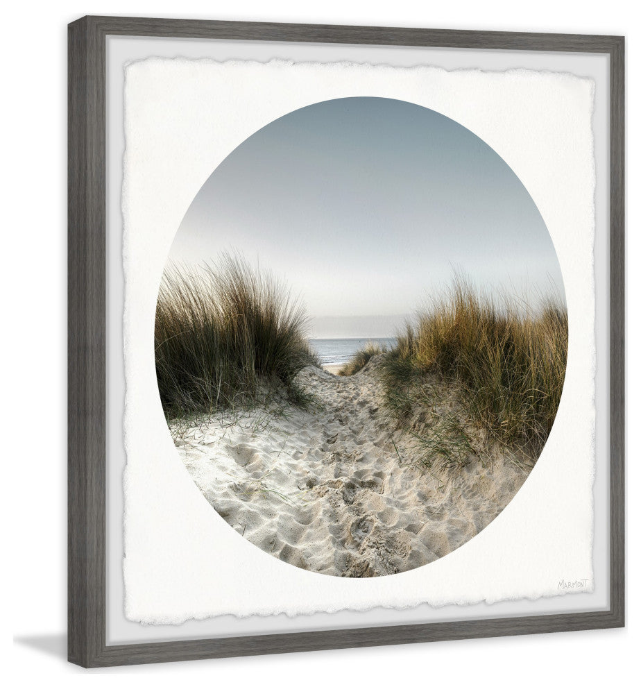 "Grassy Sand Dunes" Framed Painting Print, 18x18