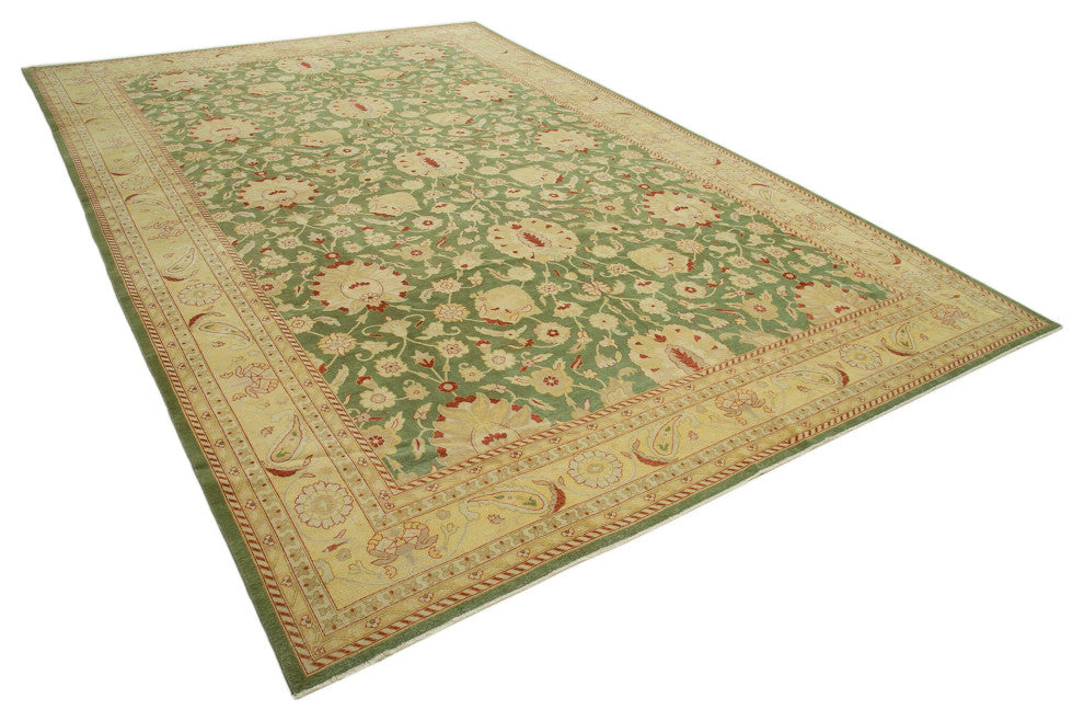 Rug N Carpet - Handmade Oriental 12' 2" x 17' 10" Oversize Oushak Area Rug