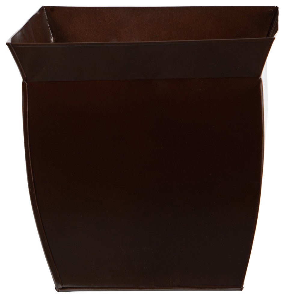 Nearly Natural 0814-MD-S1-BZ 11.75 Fluted Metal Square Planter