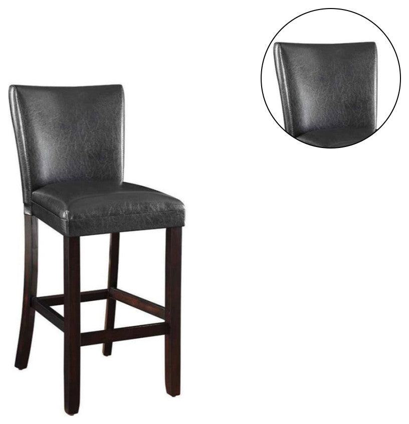 Set of 2 Bar Stools Black and Cappuccino