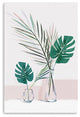 48" Pretty Green Foliage Leaves Pink Canvas Wall Art