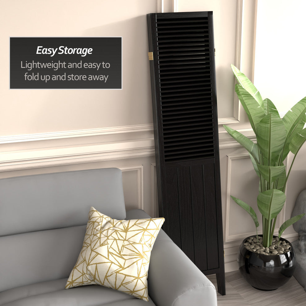 6' Tall Beadboard Divider, Black, 3 Panels