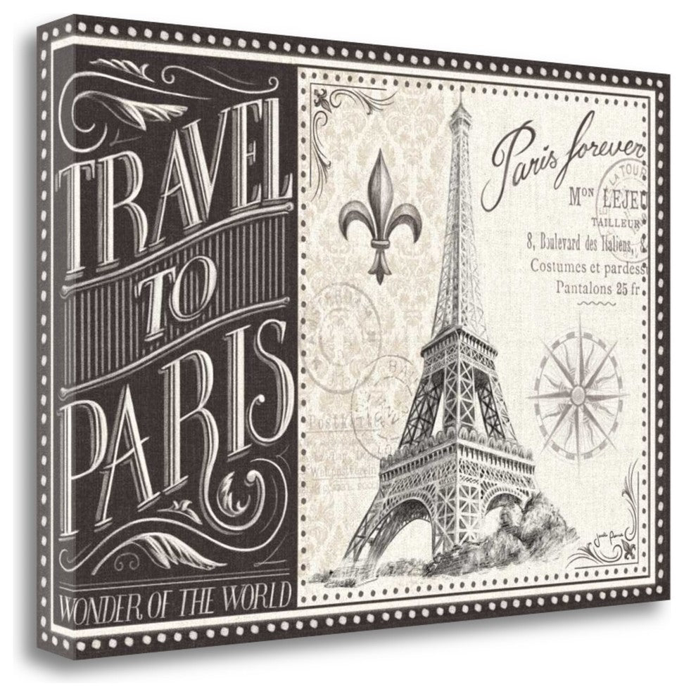 "Bonjour Paris I" By Janelle Penner, Giclee Print on Gallery Wrap Canvas