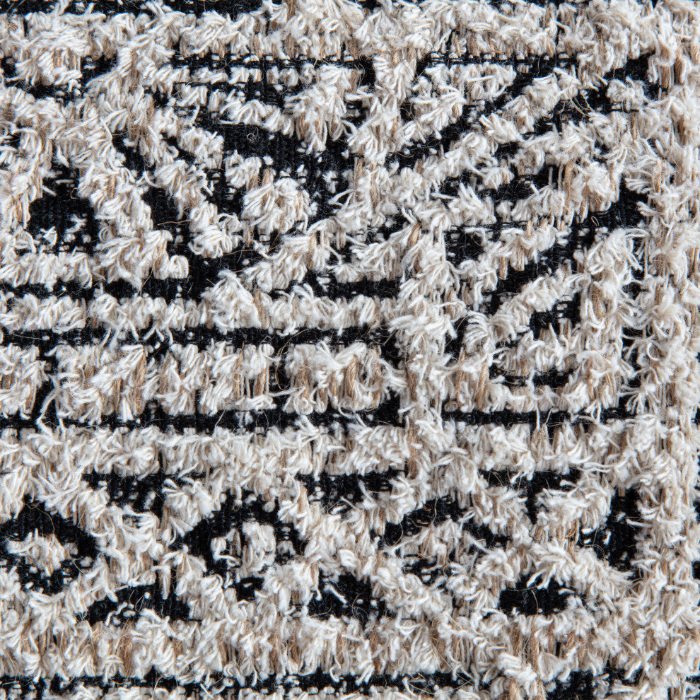Escondido 34" x 34" x 16" Gray and Ivory Ottoman