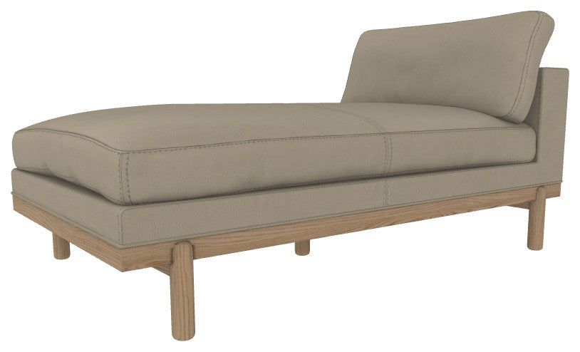 Cantor Leather Chaise, Finish: Dove, Leather: Cream