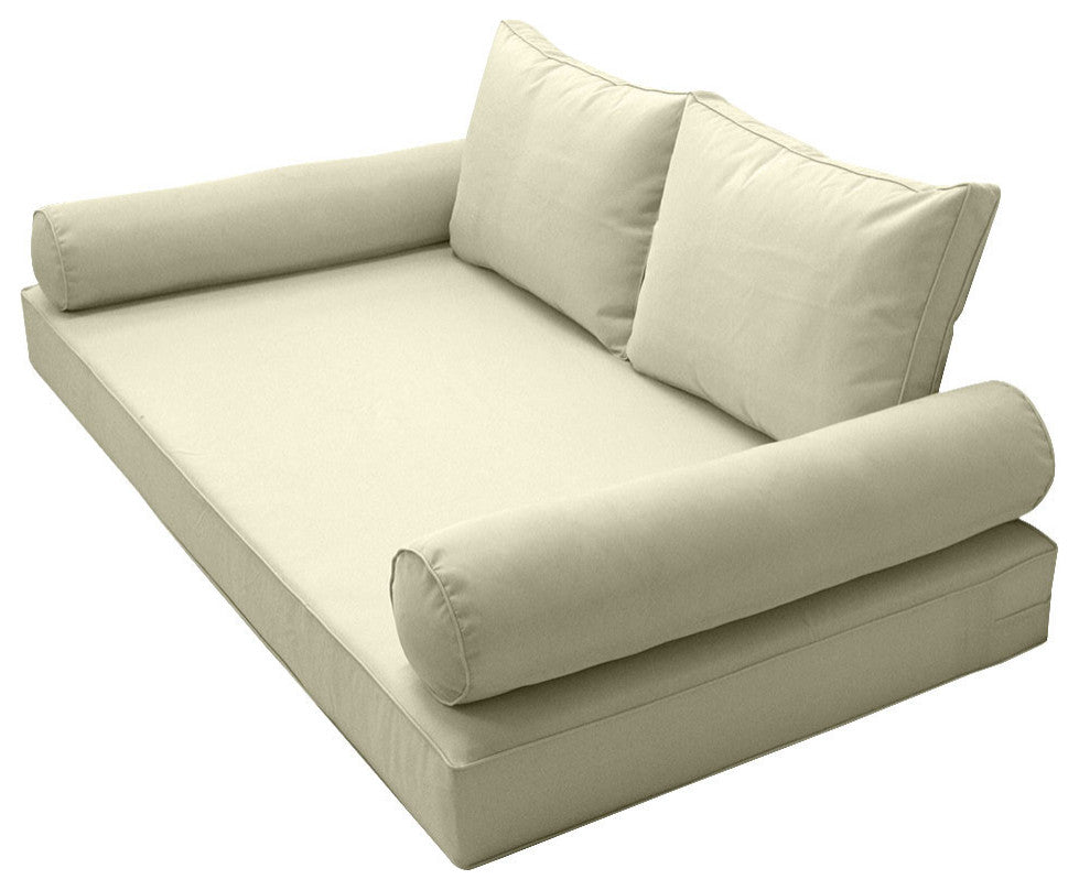 S1 Queen Size 5PC Pipe Daybed Mattress Cushion Bolster Pillow Complete Set AD005