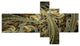 Metallic Fabric Pattern, Abstract Print On Canvas, 60"x32", 5 panels