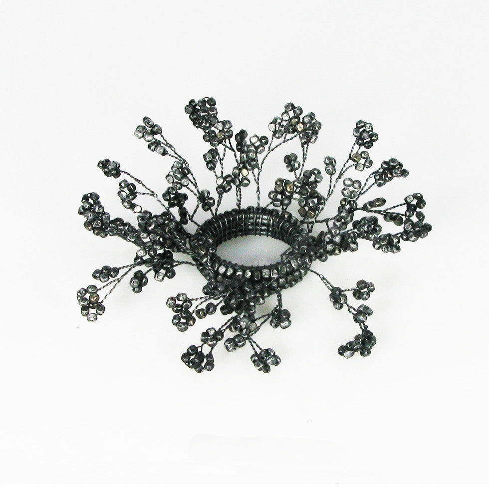 Beaded Taper Holder Pewter