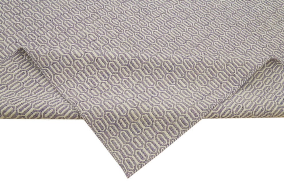 Rug N Carpet - Handmade Modern Design 10' 0'' x 14' 0'' Wool Unique Kilim Rug