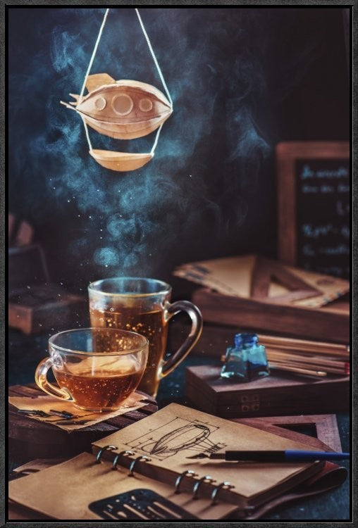 Steampunk Tea (with A Blimp), 16"x24"