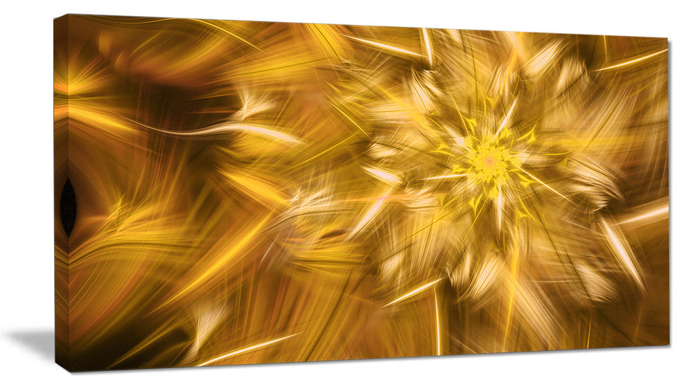 Exotic Dance of Golden Flower Petals, Floral Canvas Art Print, 40x20