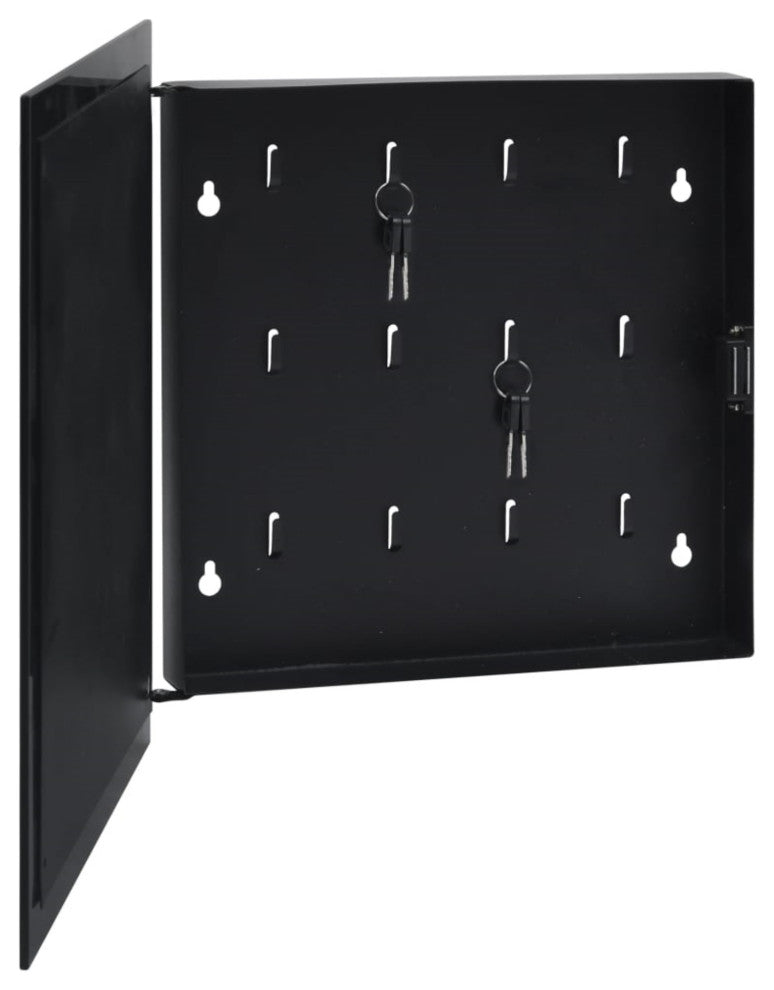 Vidaxl Key Box With Magnetic Board Black 13.8"x13.8"x2.2"
