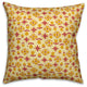 Tulip Pattern, Yellow Outdoor Throw Pillow, 20"x20"