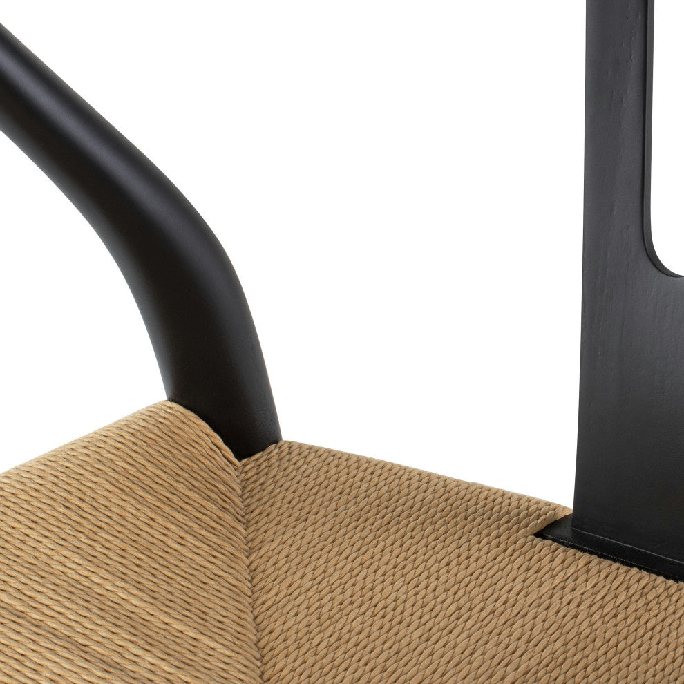 Alban Wishbone Dining Chair, Black