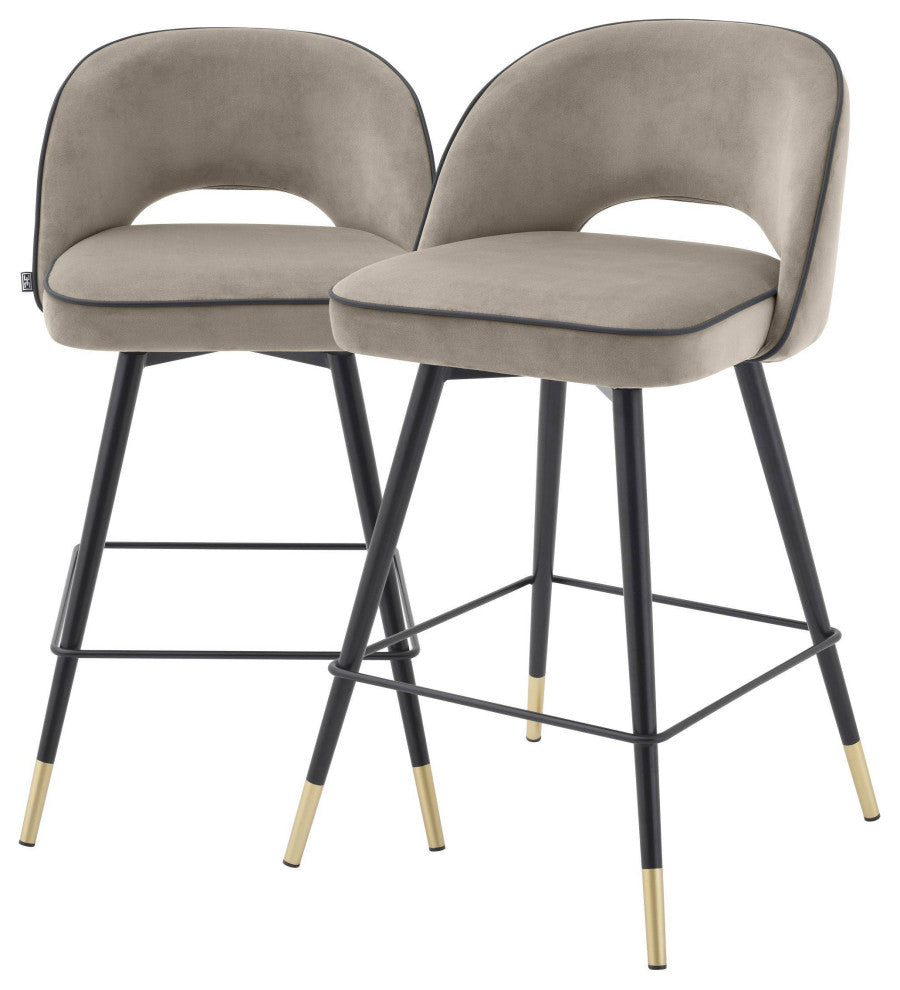 Greige Swivel Counter Stool Set of 2 | Eichholtz Cliff