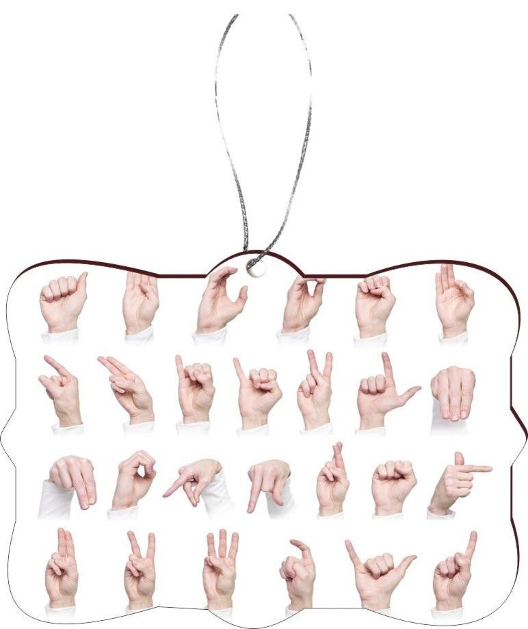 Alphabet Sign Language Sign Language Design Rectangle Christmas Tree Ornament