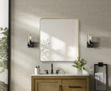 Home Living Contour Metal Rectangle Mirror 36x40, Brass