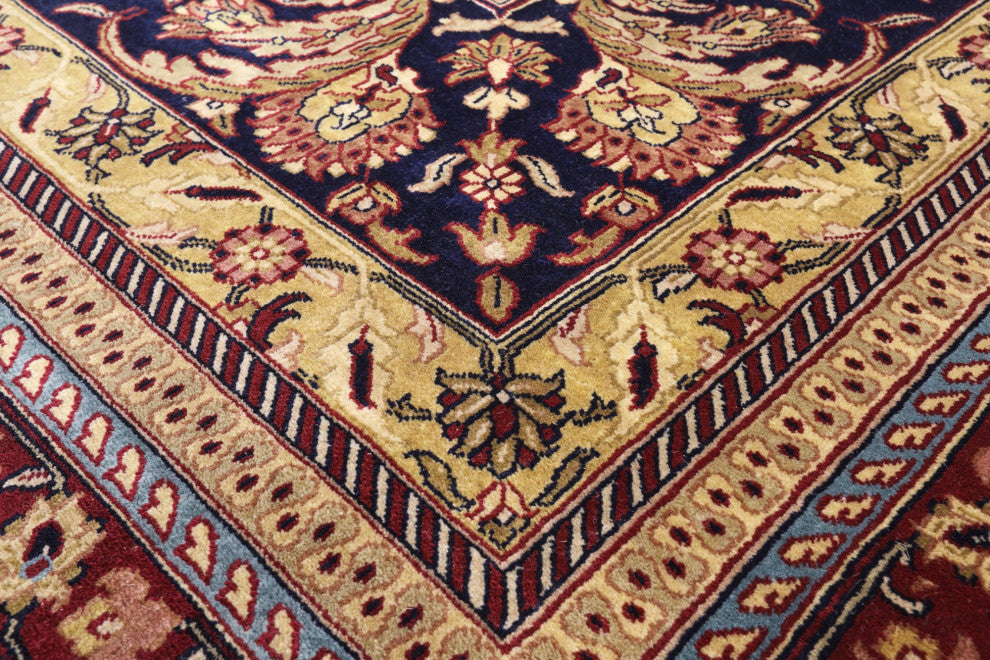 8' 9" X 12' 0" Hand-Knotted Persian Tabriz Wool Rug Q8851