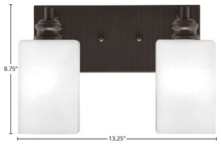Edge 2-Light Bath Bar, Espresso Finish, 4" White Muslin Glass