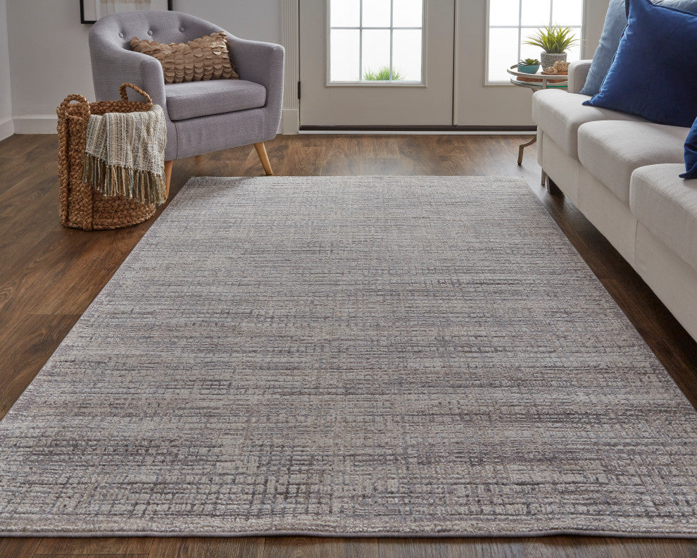 Weave & Wander Inger Crosshatch Rug, Gray/Beige, 4' x 6' Rug