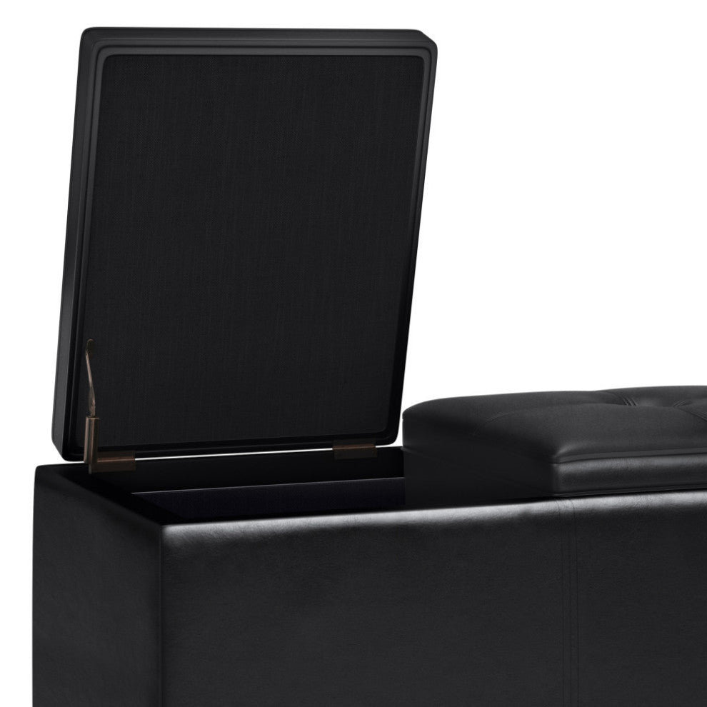 Avalon Tray Storage Ottoman with Lift Up Lids