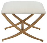 Expedition White Fabric Small Bench