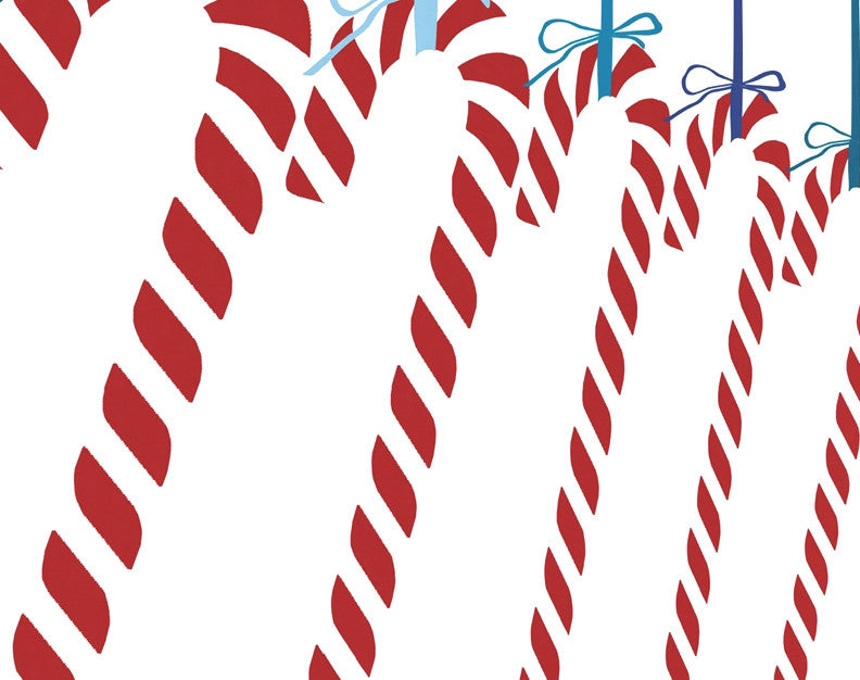 Candy Canes Decorative Holiday Geometric Print Hand Towel, Teal