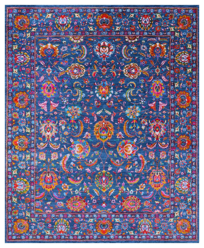 8' 2" X 10' 1" Wool & Silk Persian Hand Knotted Rug - Q14919