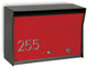 RetroBox Locking Modern Wall Mounted Mailbox, in Black and Red