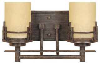 Mission Ridge 2-Light Bath Bar, Warm Mahogany