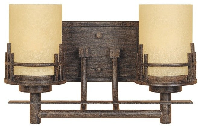 Mission Ridge 2-Light Bath Bar, Warm Mahogany