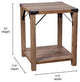 Wyatt Modern Farmhouse Wooden 2 Tier End Table, Rustic Oak
