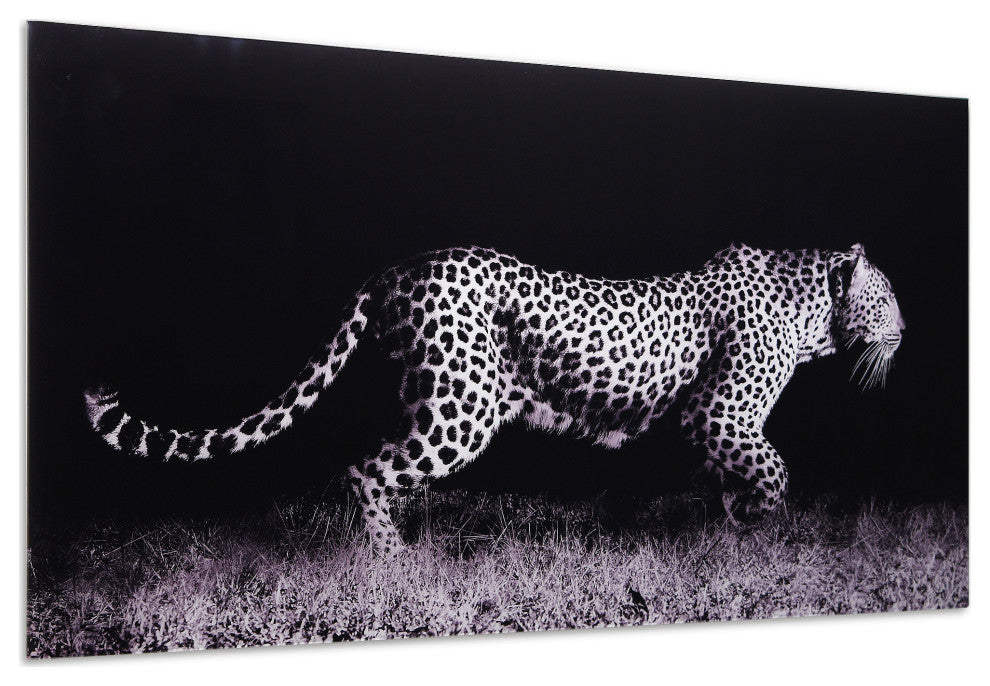 Leopard Glass Wall Art Frameless Free Floating Tempered Glass Print