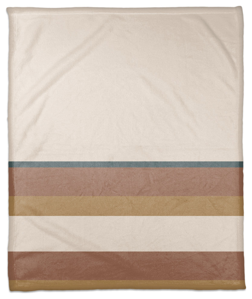 Tan Stripes 50x60 Coral Fleece Blanket