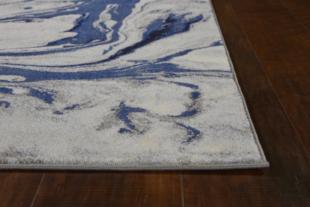 3' X 5' Blue Abstract Area Rug