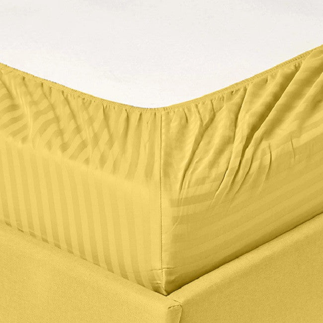 600 Thread Count 100% Cotton Stripe Sheet Set, Gold, Twin