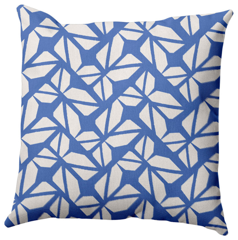 Kaleidoscope Graffiti Outdoor Pillow, Blue, 20"x20"