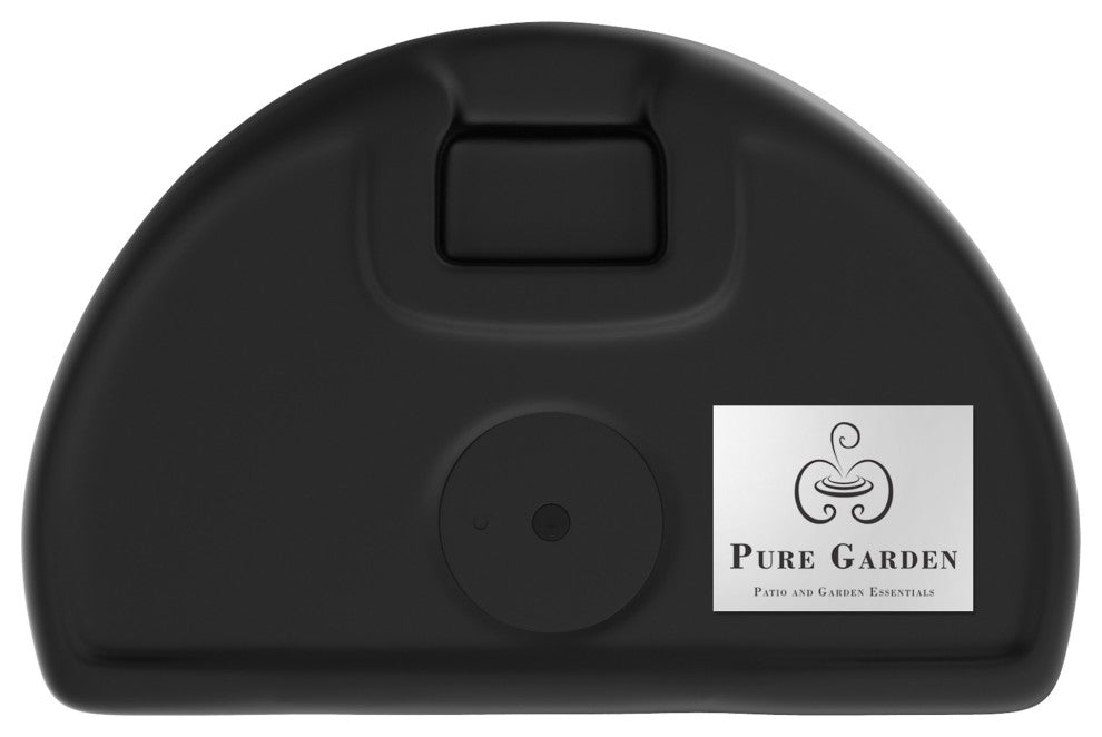 Pure Garden Half Moon 34 lb Weighted Semicircle Umbrella Base