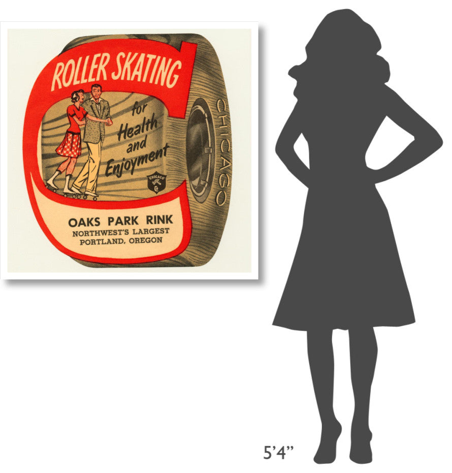 "Roller Skating for Health and Enjoyment" Paper Print by Retrorollers, 38"x38"