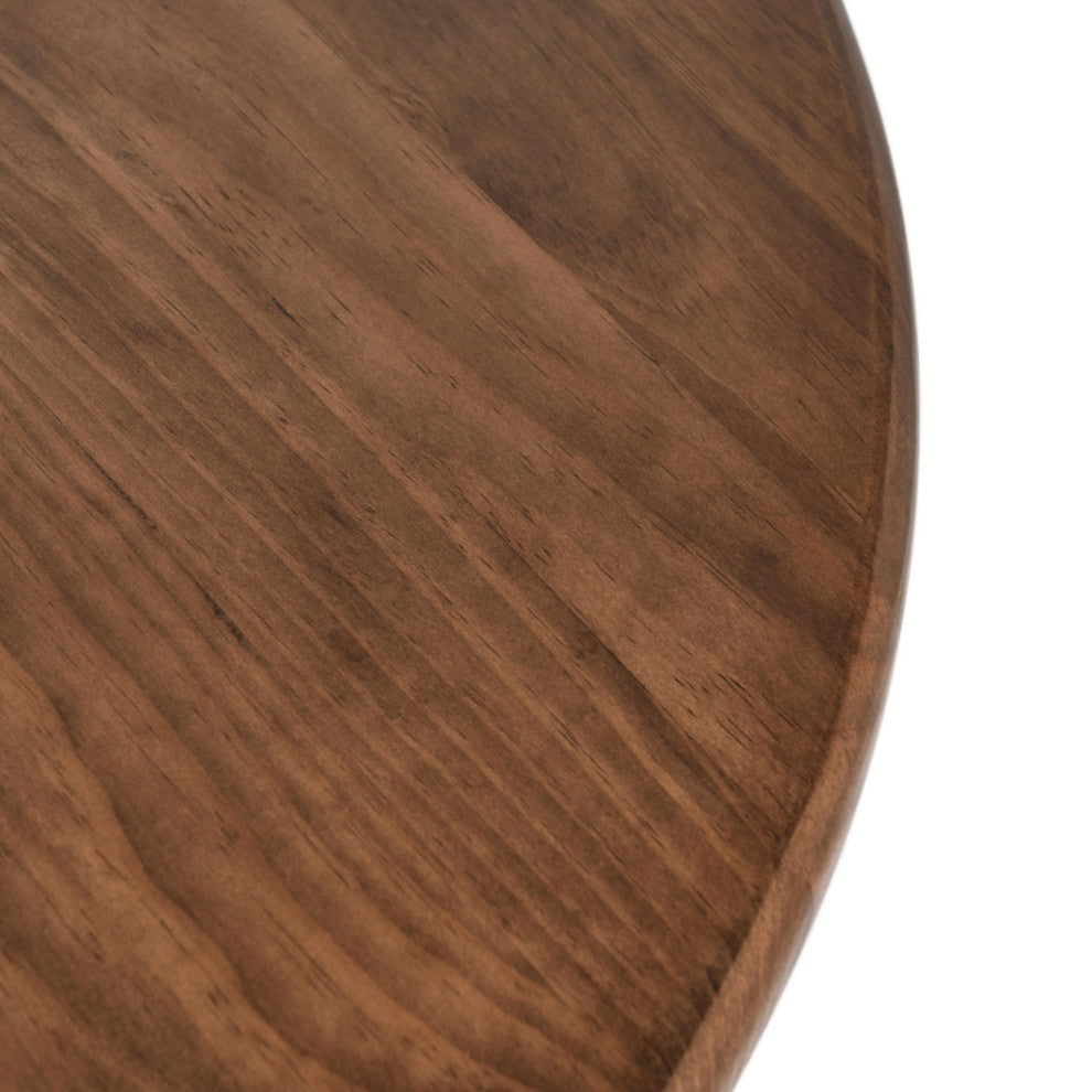 Maxwell 42" Round Pine Wood Dining Table, Brown Finish by Kosas Home