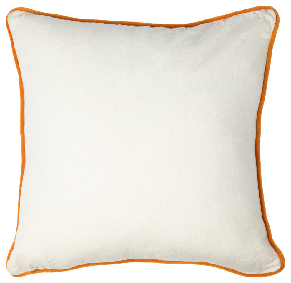 18" Fall Embroidered Pumpkin Pillow Cover