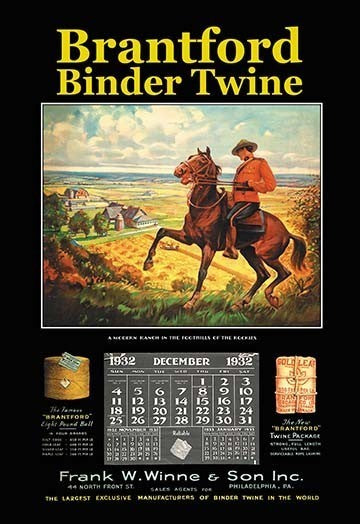 Brantford Binder Twine, 1932 - Fine Art Giclee Print 24" x 36"
