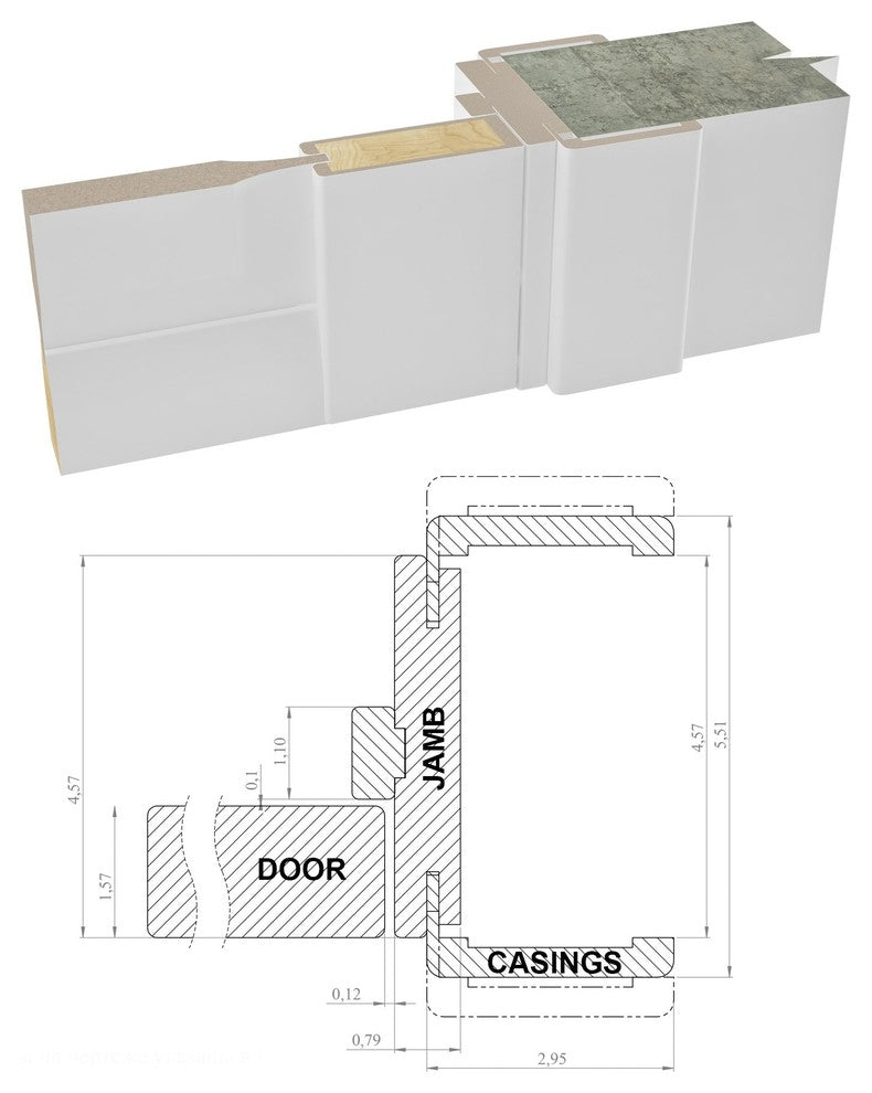 Pantry 3-Panels Door with Hardware | Lucia 31 White Silk-32 x 80