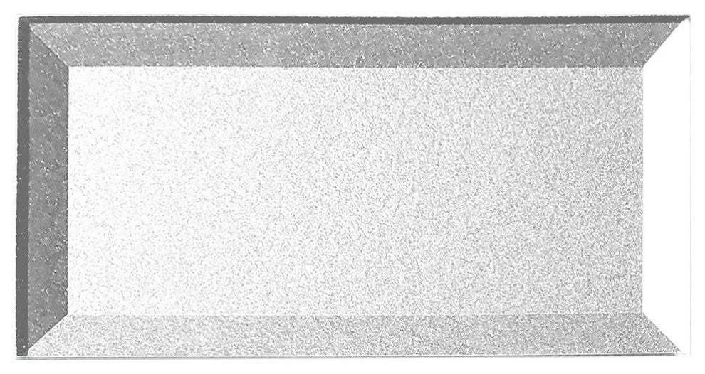 Forever 3"x 6" Bevel Glass Subway Tile,Eternal Silver, Piece