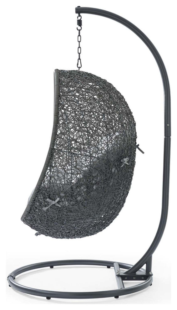 Swing Lounge Chair, Sunbrella, Gray, Modern, Outdoor Patio Balcony Garden