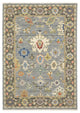 Leoness Floral Border Indoor Area Rug, Blue, 2' x 3'