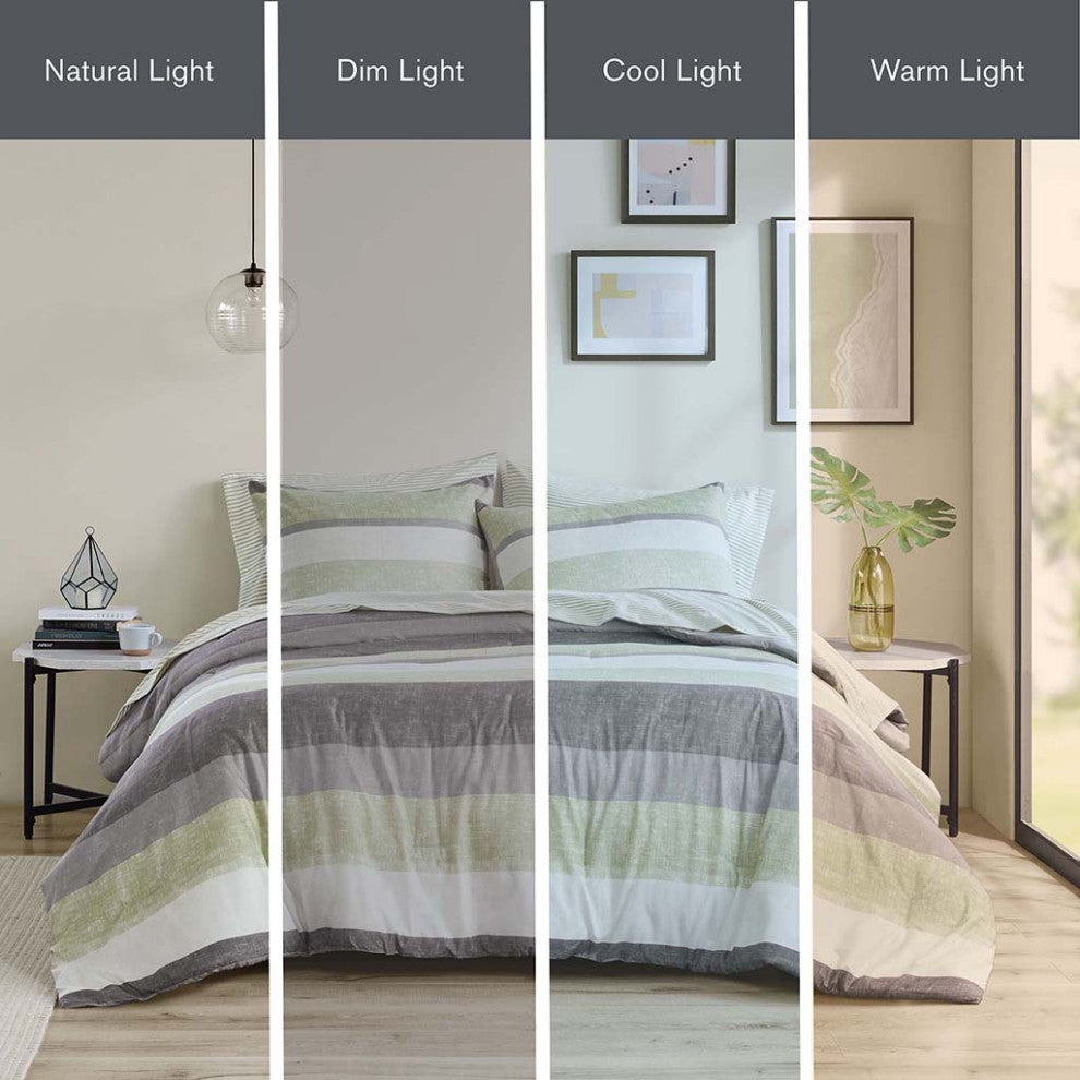 Madison Park Essentials Jaxon Stripe Comforter Set With Bed Sheets