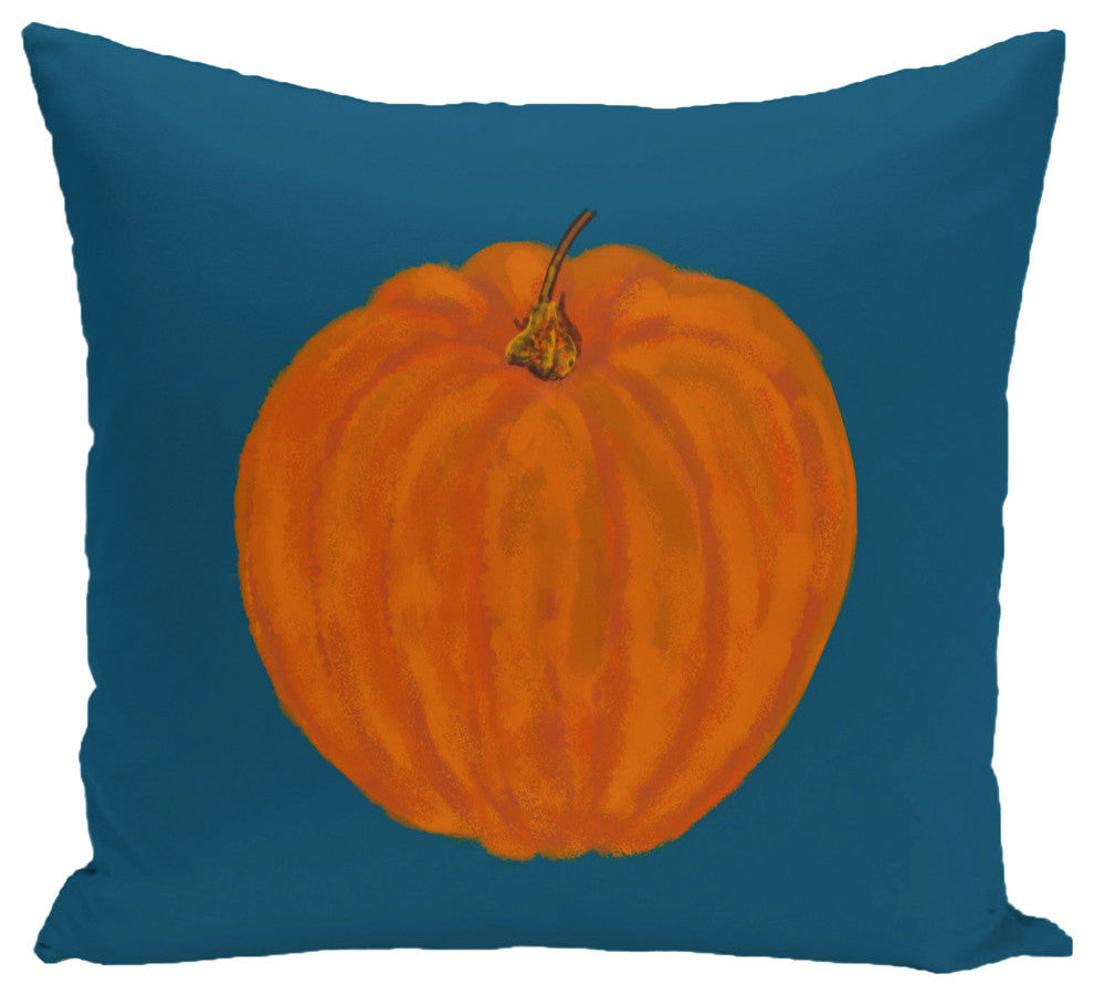 Li'L Pumpkin Holiday Print Pillow, Blue, 18"x18"